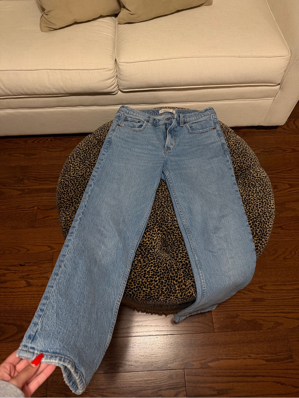 Abercrombie Light Wash Straight-Leg Jeans